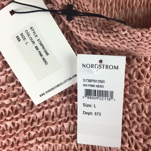 John + Jenn Open Knit Fringe Top. Size Large - Picture 5 of 8